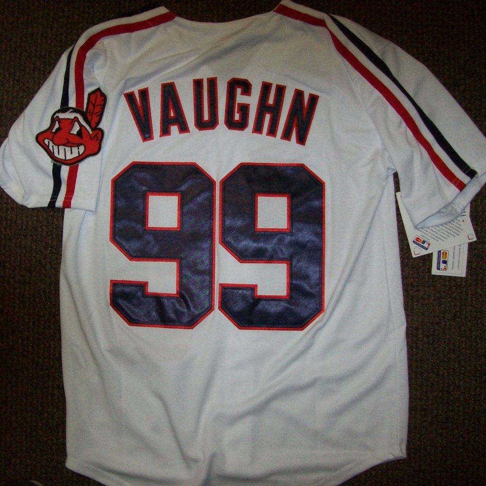CLEVELAND INDIANS #99 Rick VAUGHN Sewn Jersey WHITE